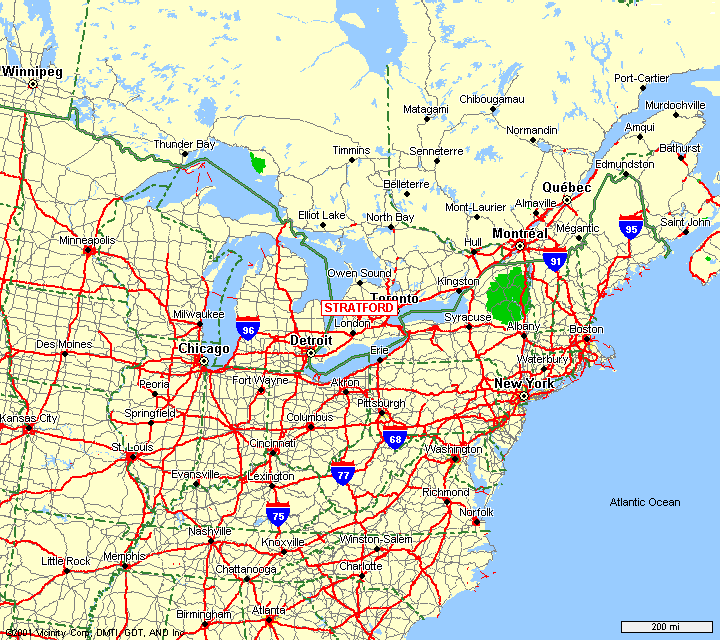 Stratford Map Canada